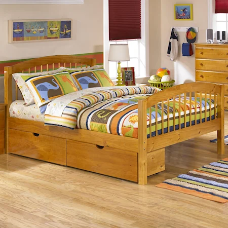 Casual Twin Panel Bed with Underbed Storage
